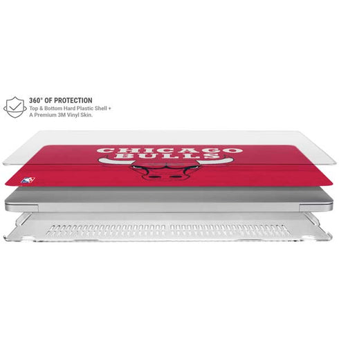 NBA Chicago Bulls Red Distressed MacBook Air 15in (2023-2025) Case plus Skin